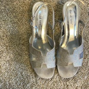 David Tate silver shoes size 10.5